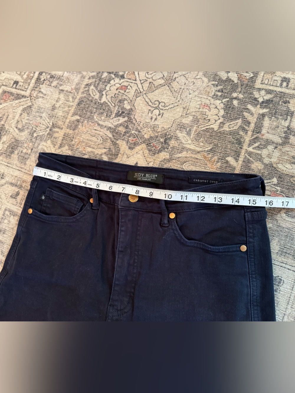 Judy Blue Garment Dyed Navy Wide Leg Crop Jeans (Style JB88807) Size 11/30 - Picture 8 of 12
